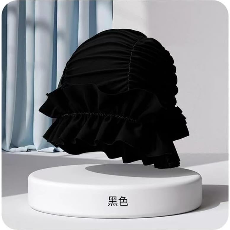 Gorro de Natación WUFCIYBO para Mujeres Adultas - Negro, Talla Única