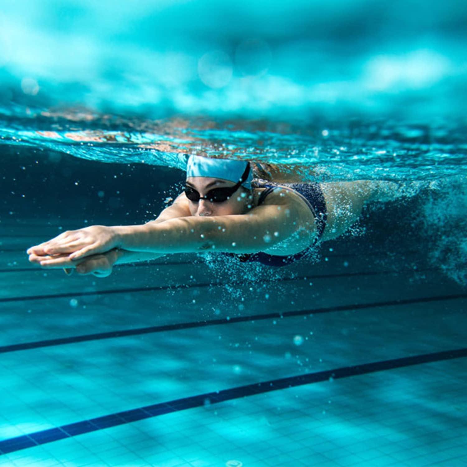 Gorro de Natación DOOVID Unisex Verde Hierba Silicona Impermeable