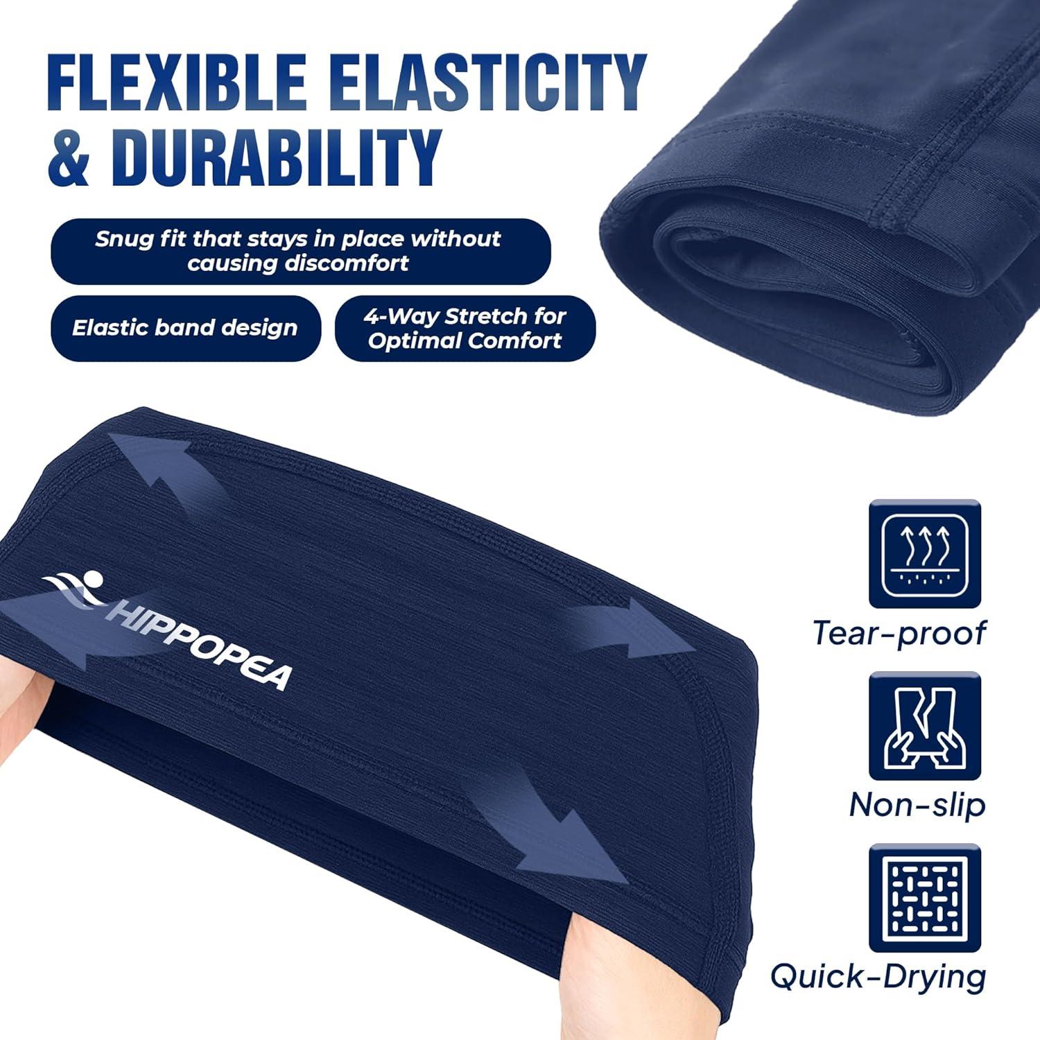 Gorro de Natación de Tela HIPPOPEA Unisex Azul Oscuro