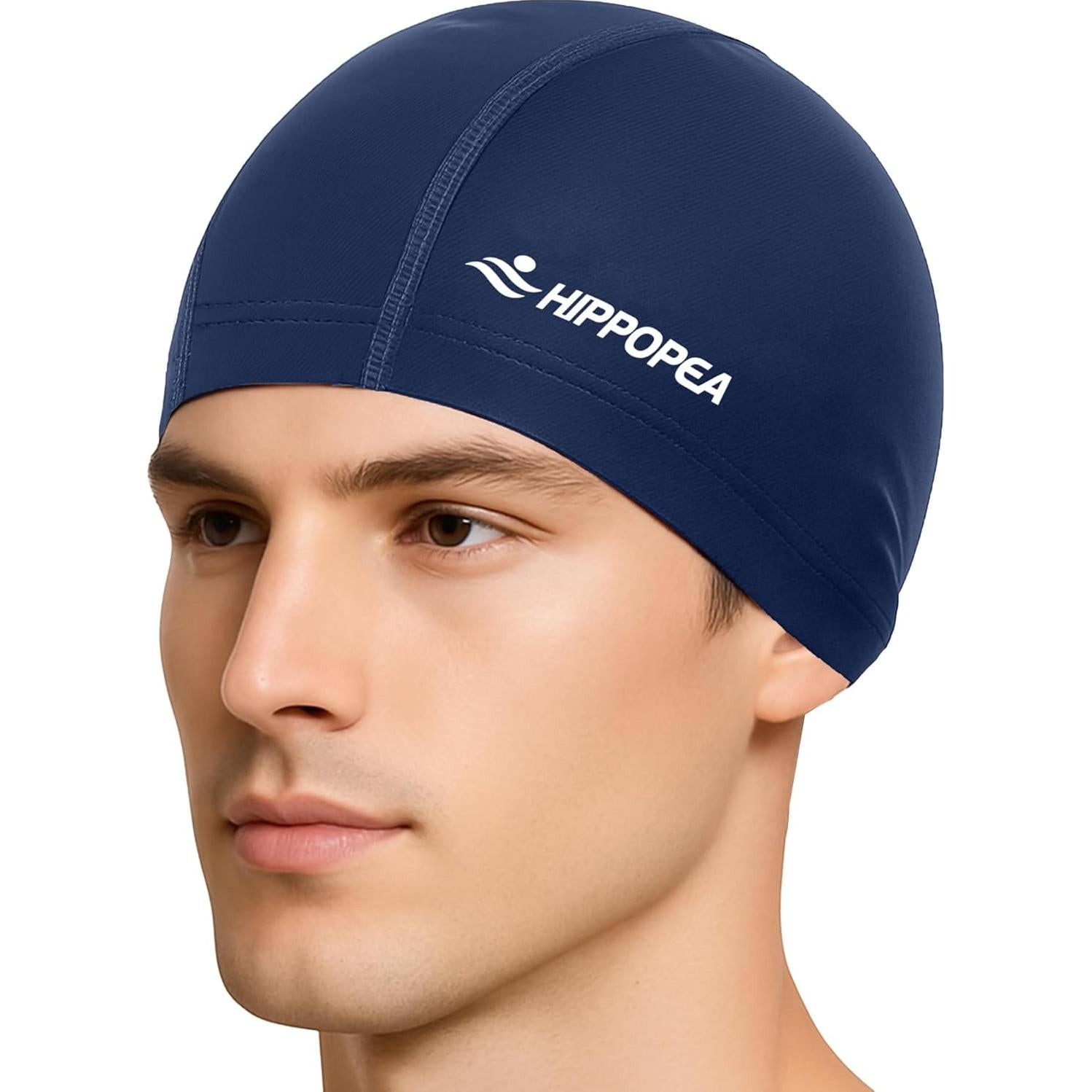 Gorro de Natación de Tela HIPPOPEA Unisex Azul Oscuro