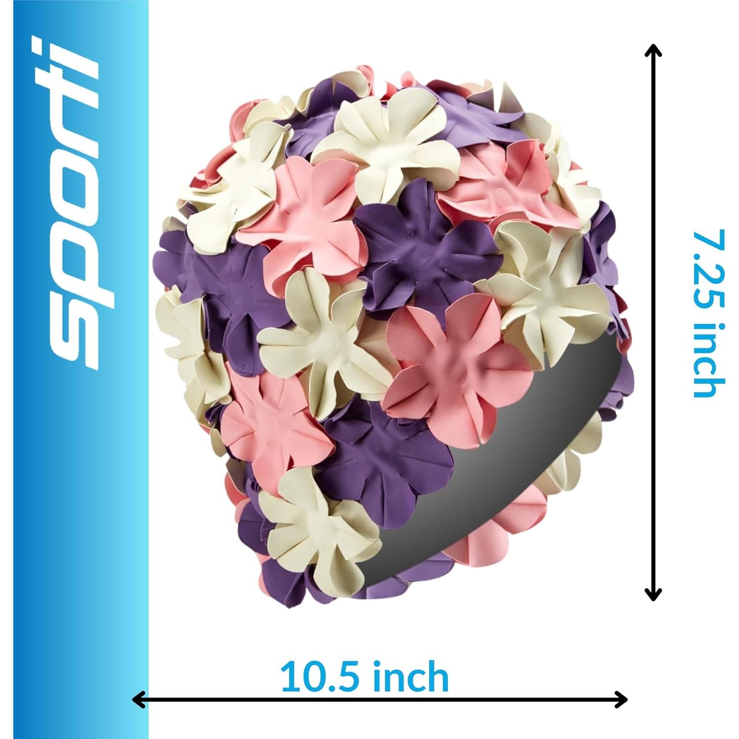 Gorro de Natación Sporti Flower para Mujeres - Caucho Resistente