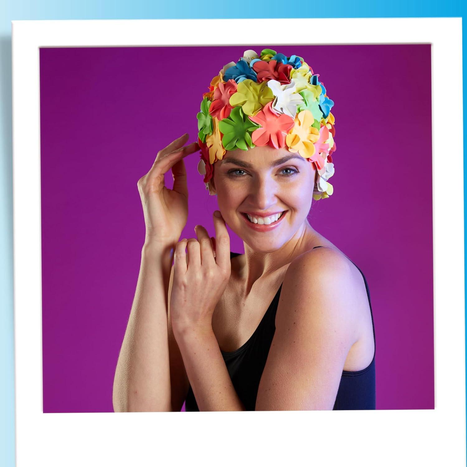 Gorro de Natación Sporti Flower para Mujeres - Caucho Resistente