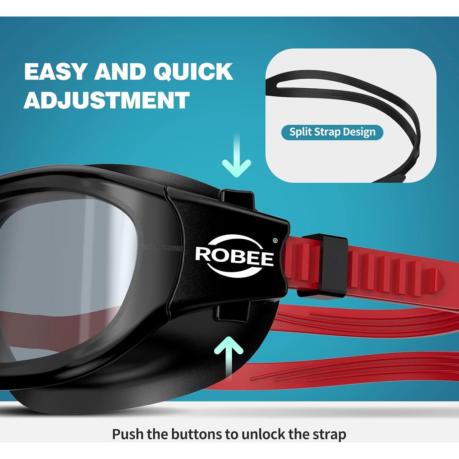 Gafas de natación Robee G1-c1 con gorro y estuche - Adultos