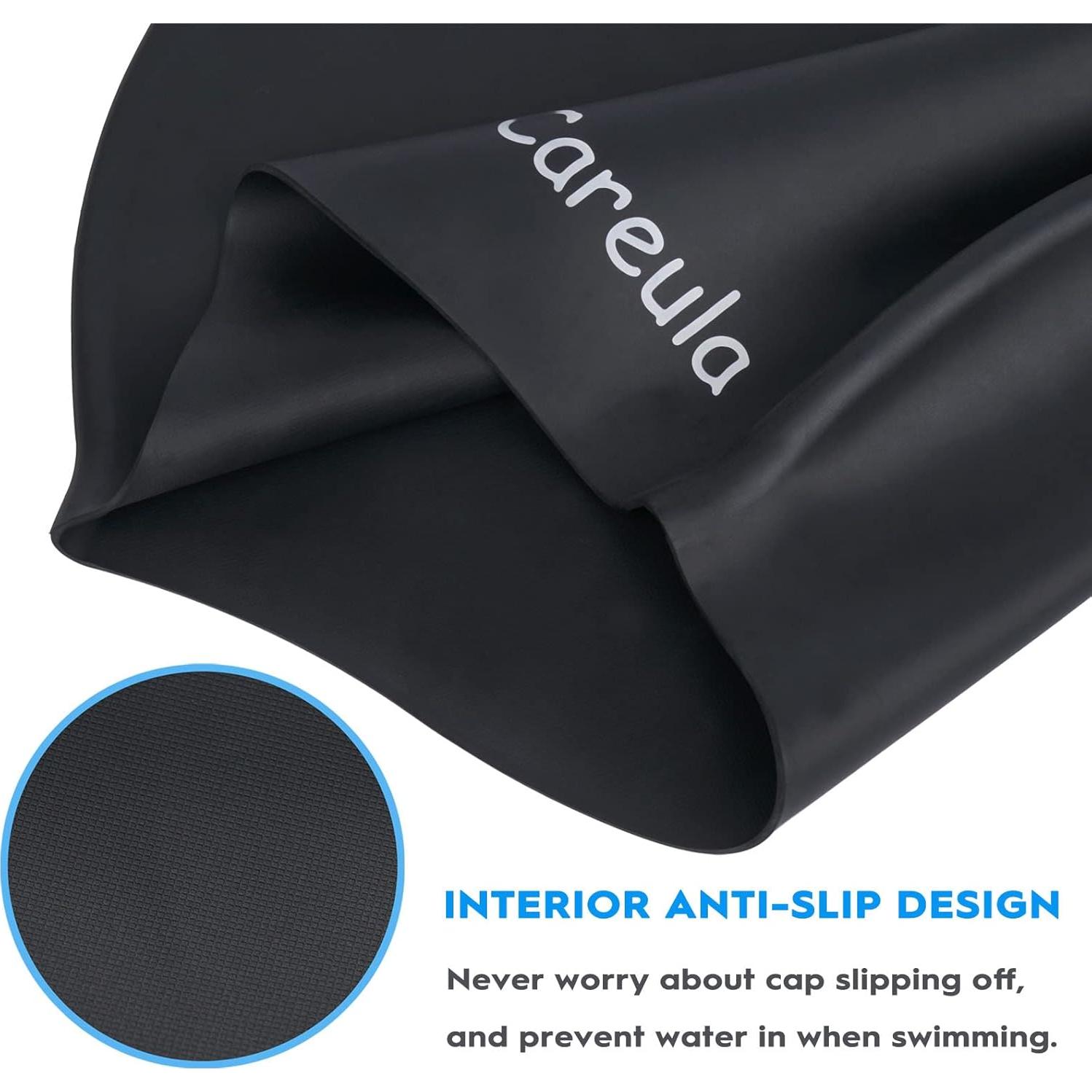 Paquete de 2 Gorras de Baño Careula para Niños Cabello Largo