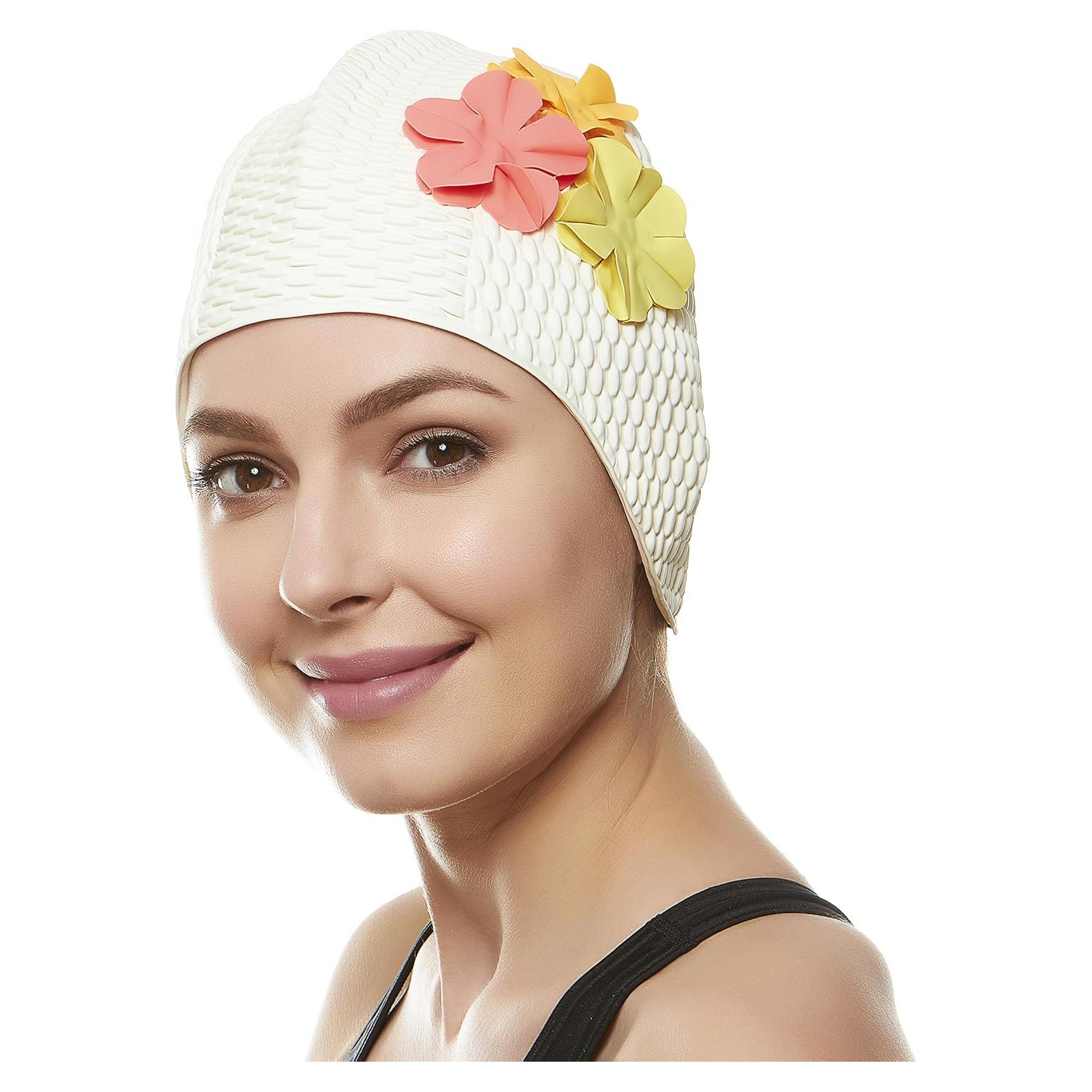 Gorro de Natación de Láttex para Mujeres BeeMo - Estilo Floral