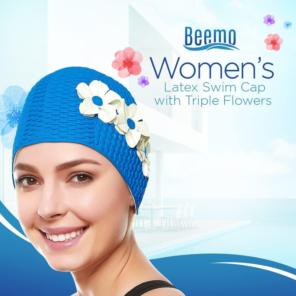 Gorro de Natación de Láttex para Mujeres BeeMo - Estilo Floral