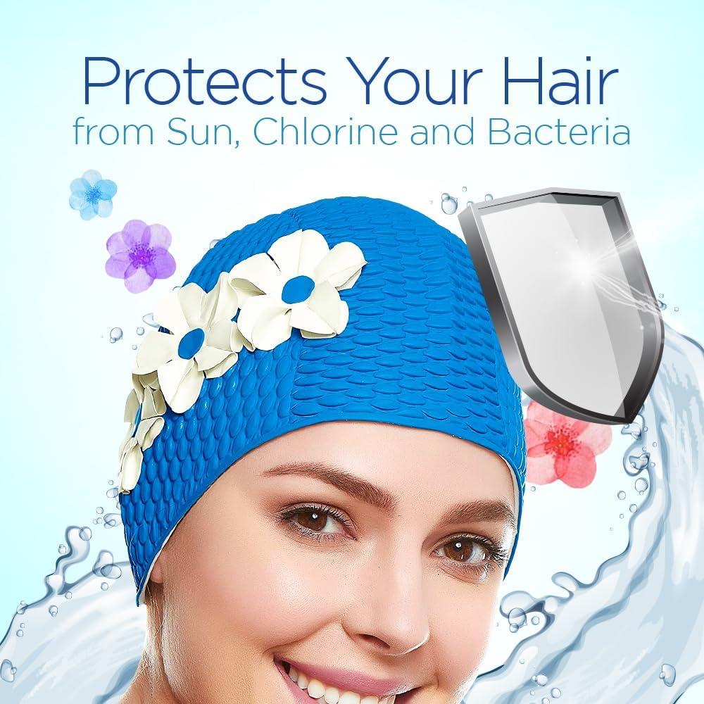 Gorro de Natación de Láttex para Mujeres BeeMo - Estilo Floral