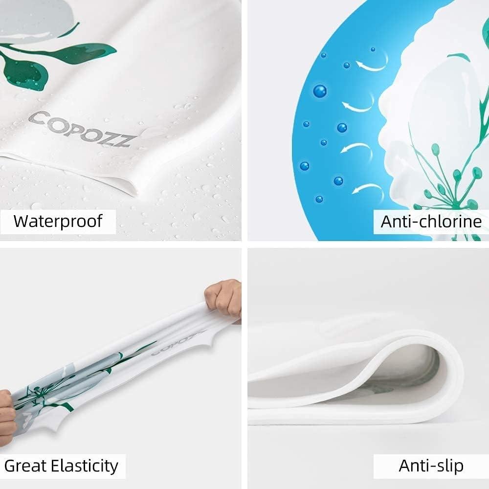 Gorra de Natación de Silicona COPOZZ para Mujeres - Diseño Elegante