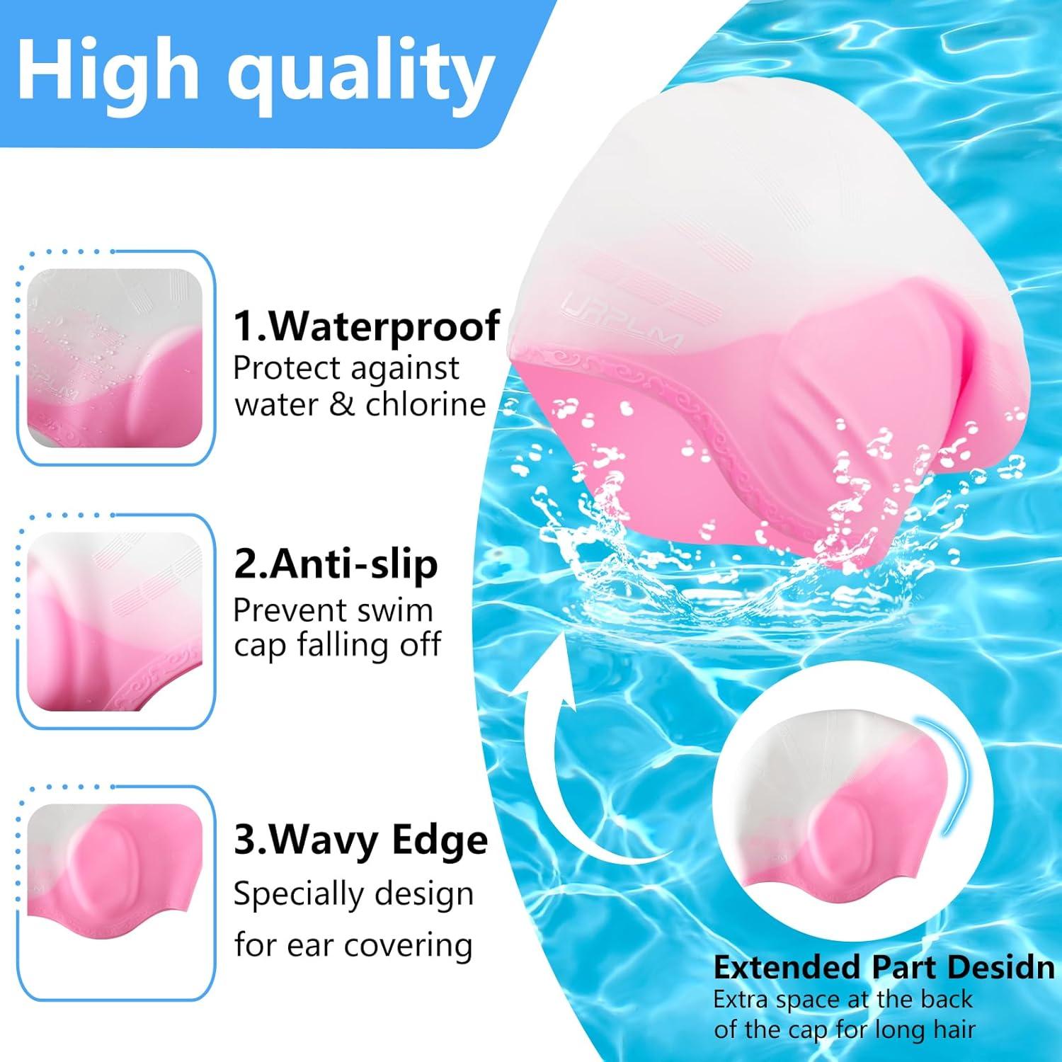 Gorro de Natación IJRPLM para Cabello Largo de Silicona