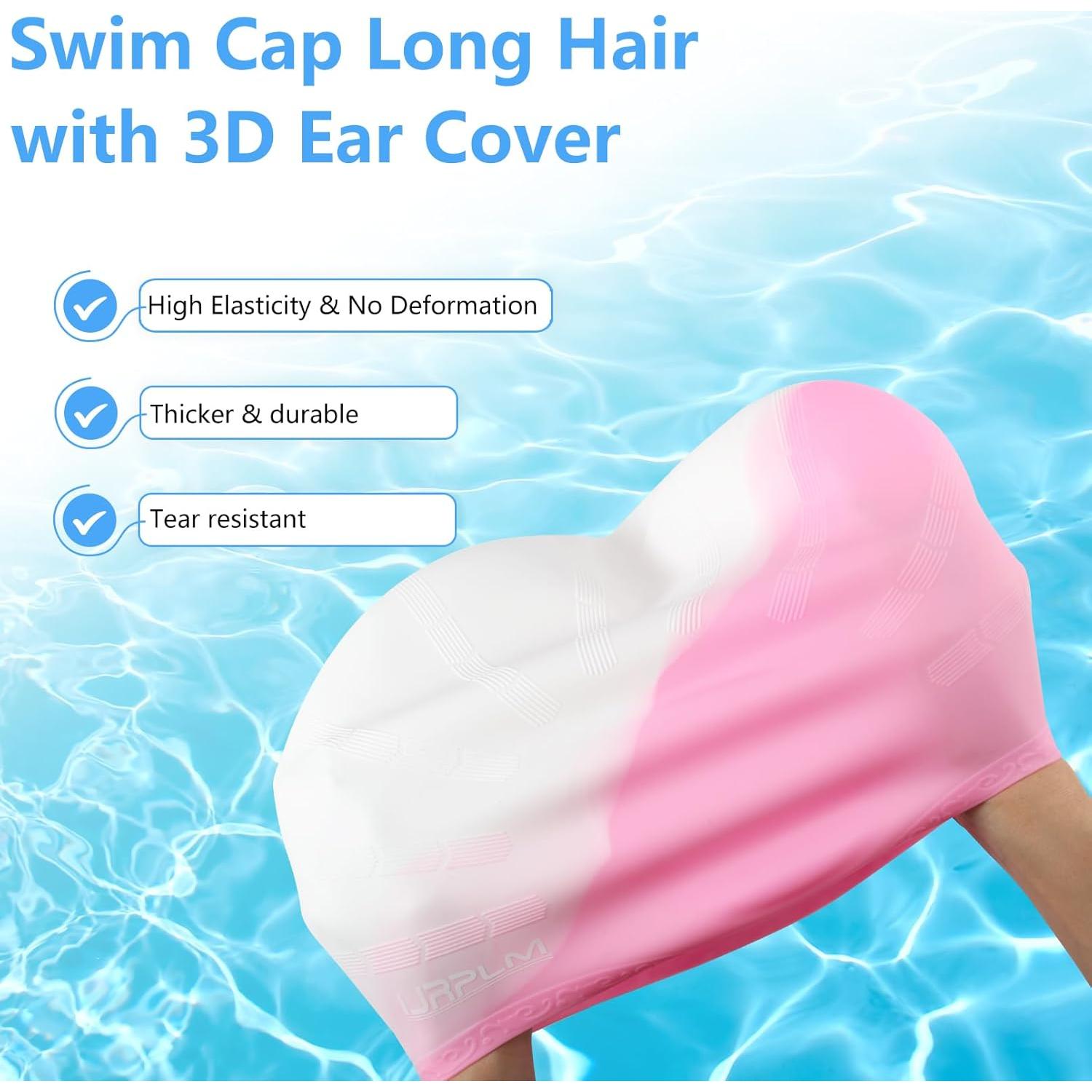 Gorro de Natación IJRPLM para Cabello Largo de Silicona