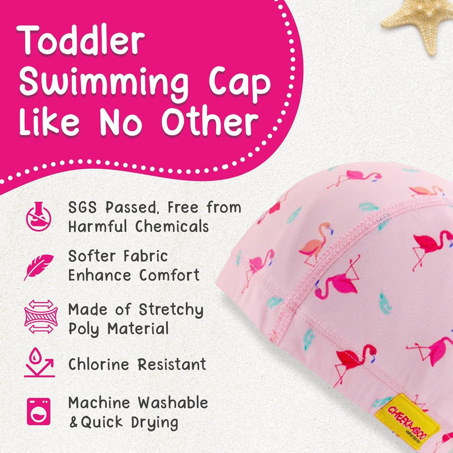 Gorro de natación Cheekaaboo para niños 2-8 años rosa