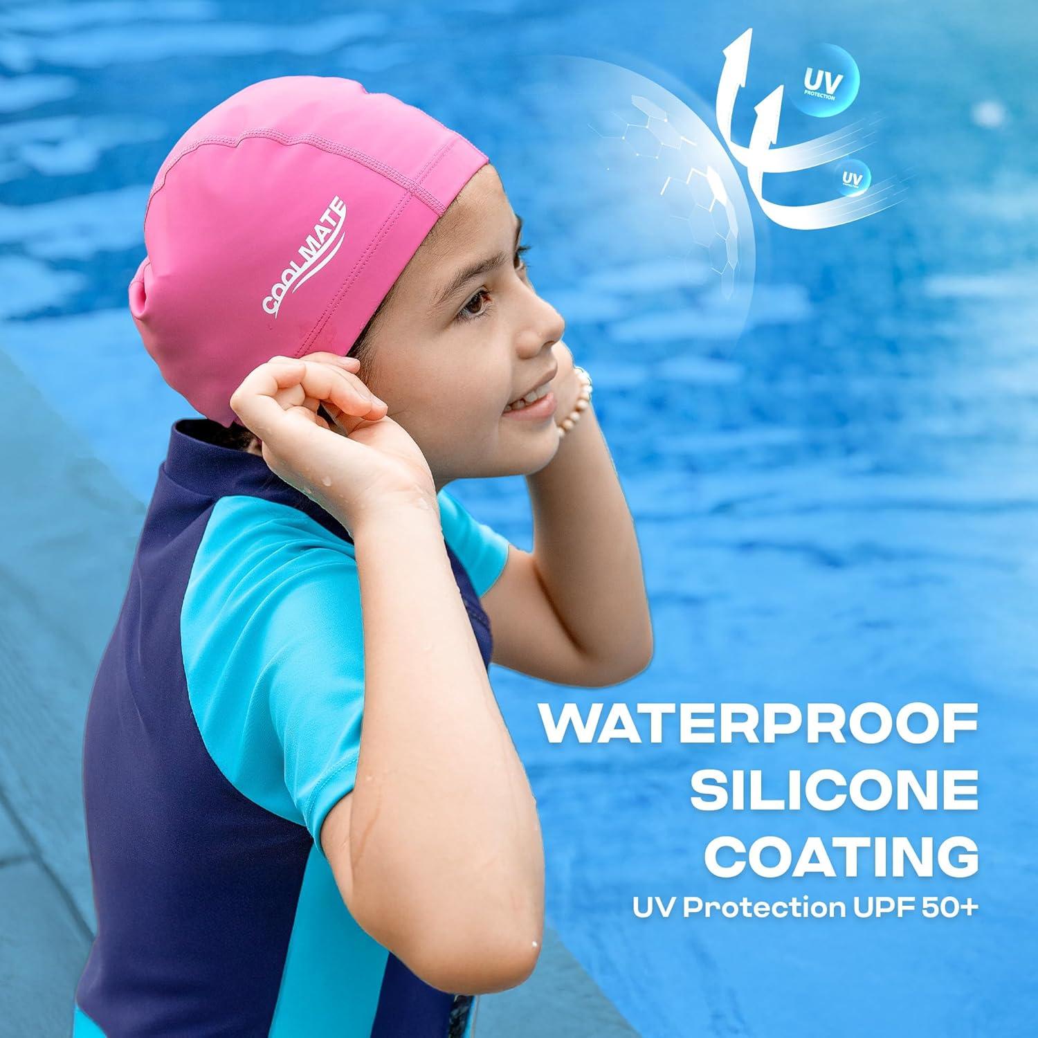 Gorro de Natación COOLMATE Rosa Oscuro 2XS Impermeable