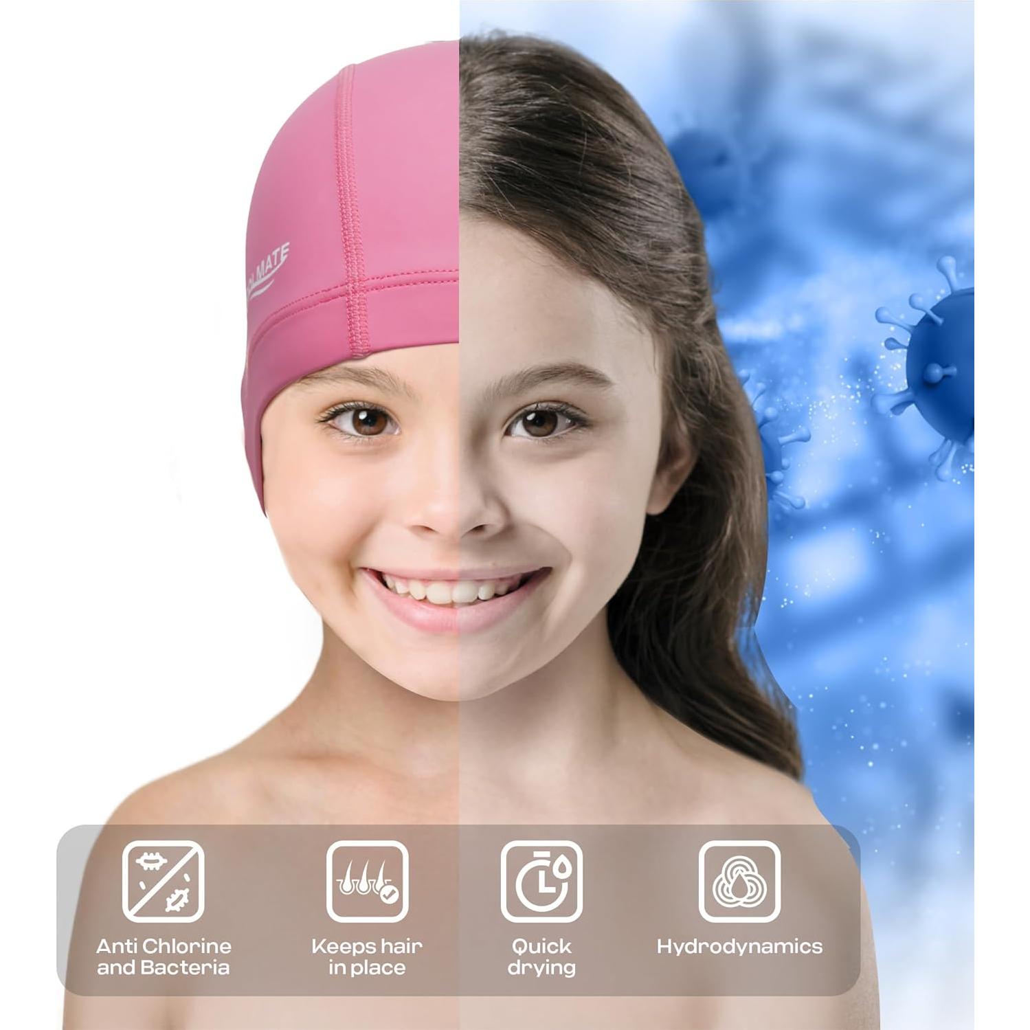 Gorro de Natación COOLMATE Rosa Oscuro 2XS Impermeable