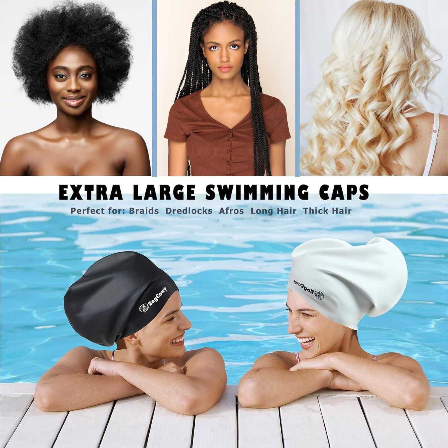 Gorro de Natación Extra Grande ZogCowy para Dreadlocks y Trenzas