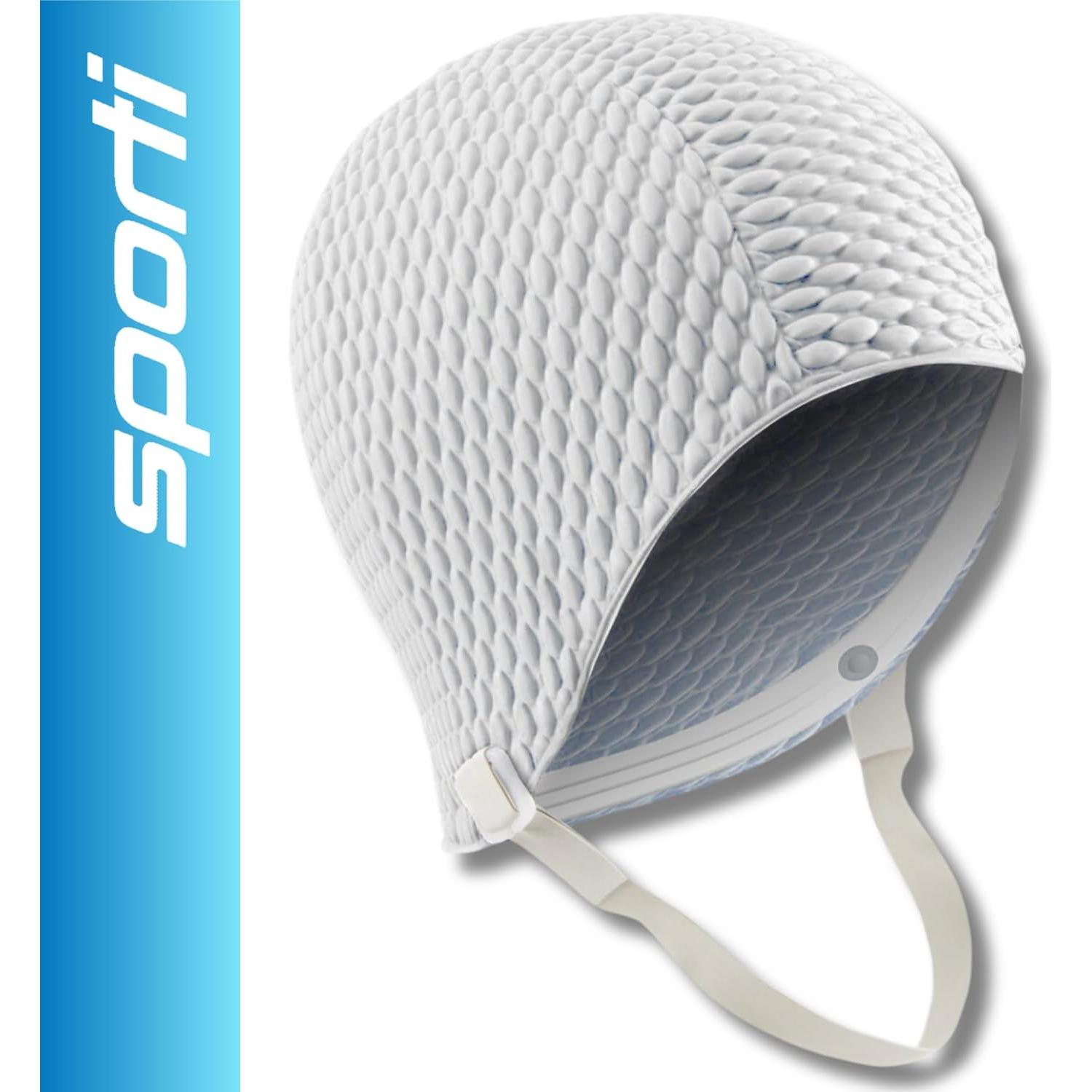 Gorro de Natación Sporti Bubble Unisex Marfil de Láttex