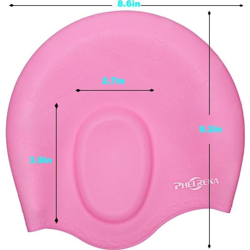 Gorro de Natación PHELRENA Silicona Premium para Cabello Largo