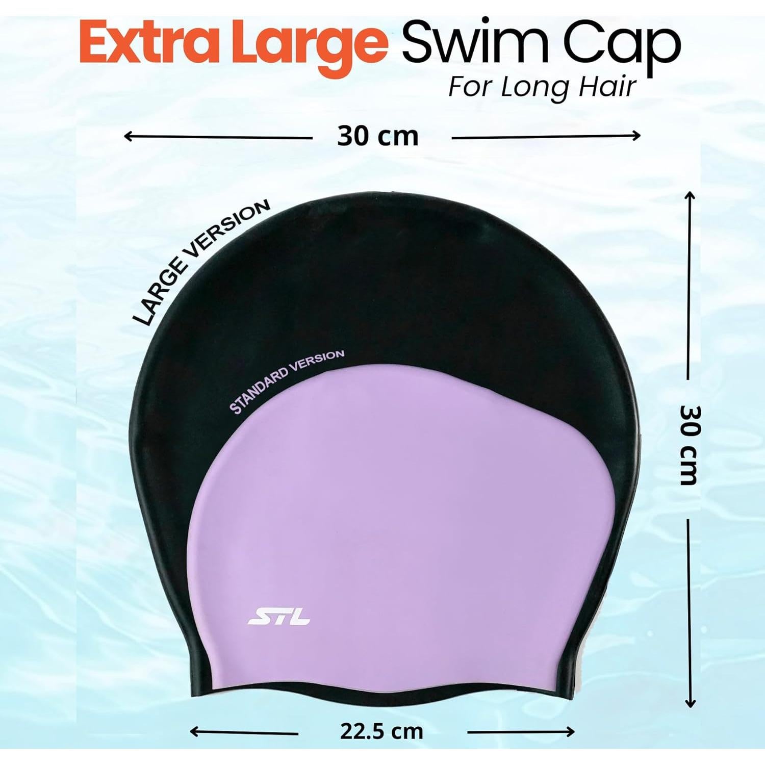 Gorro de natación extra grande Swim Time Log para trenzas y dreadlocks