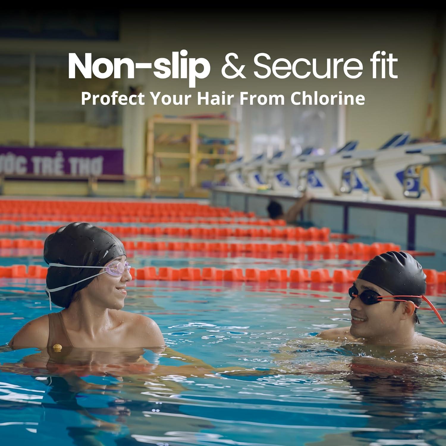 Gorro de natación extra grande Swim Time Log para trenzas y dreadlocks