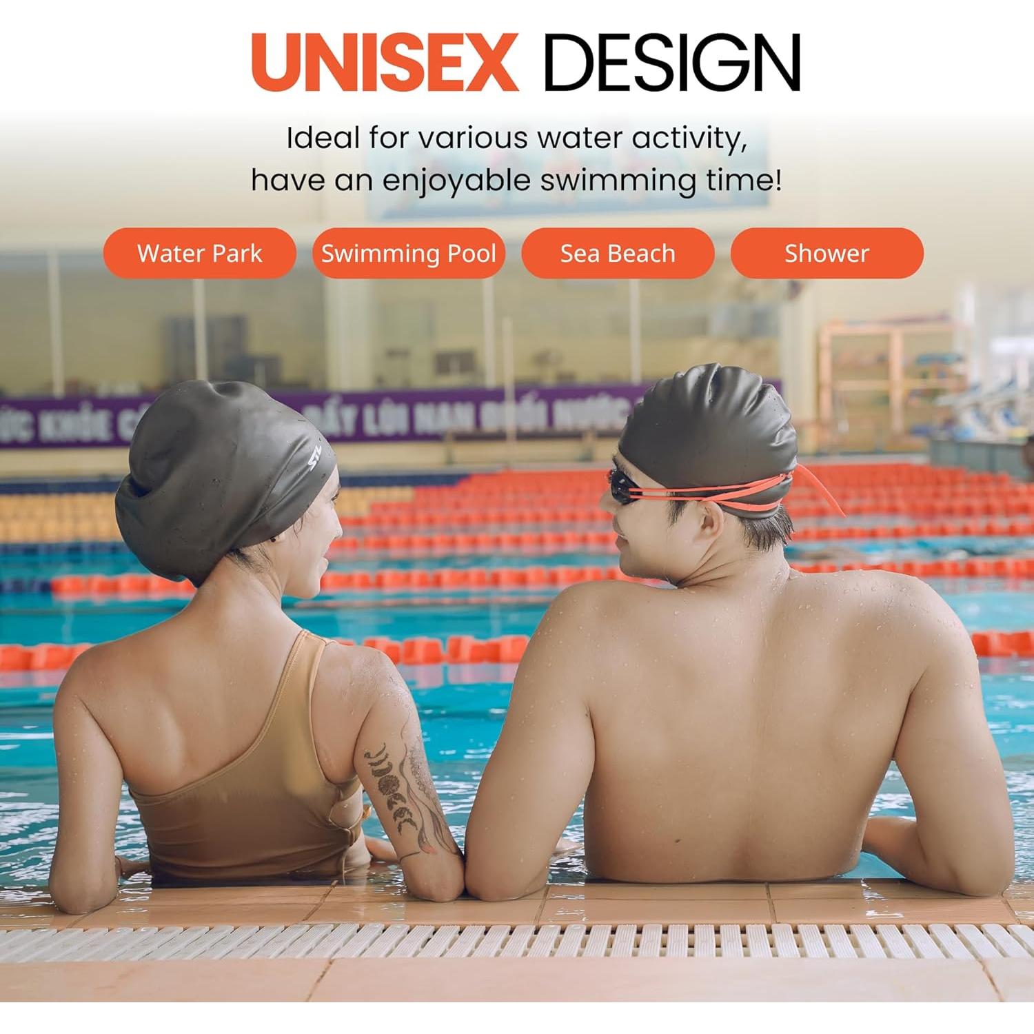 Gorro de natación extra grande Swim Time Log para trenzas y dreadlocks