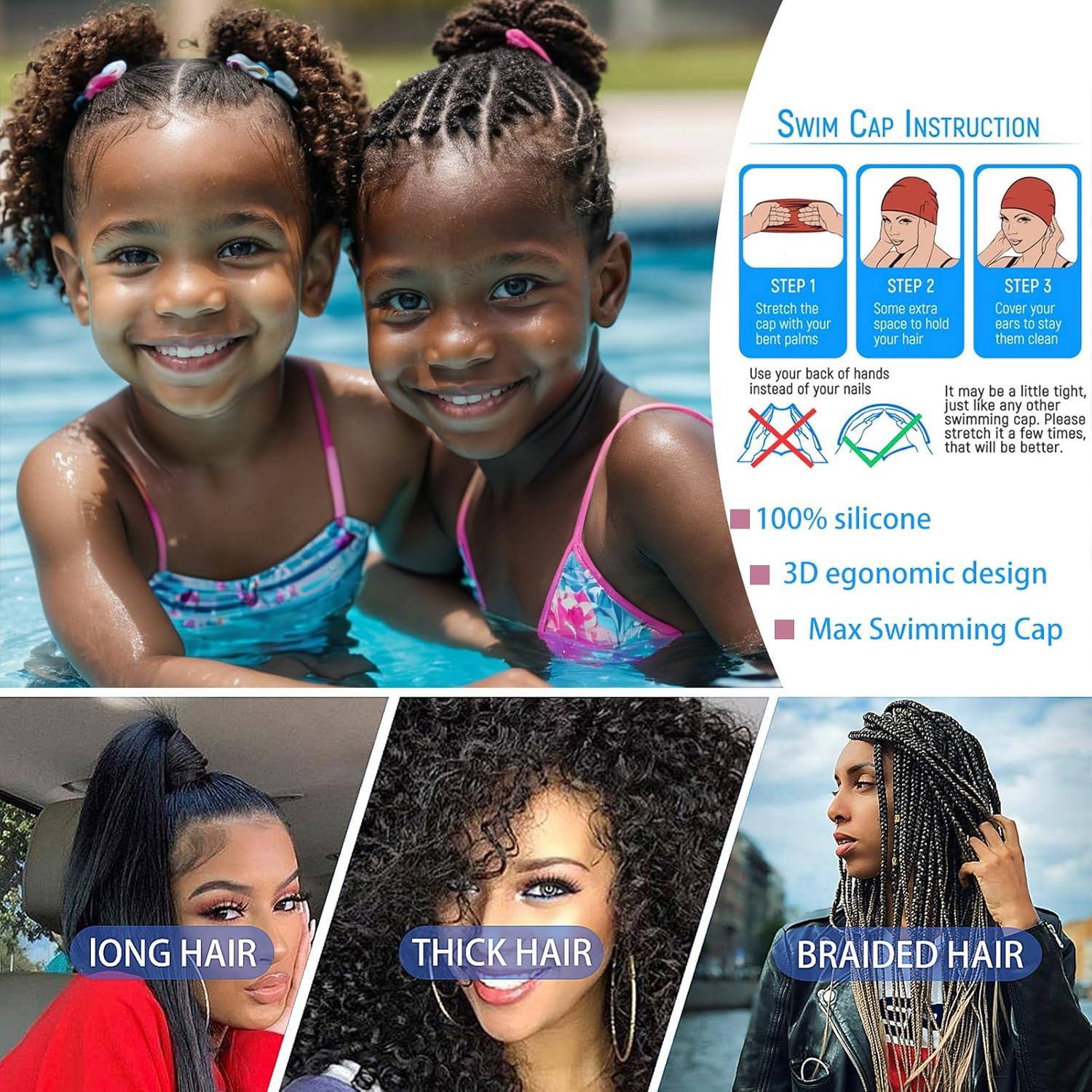 Gorras de Baño Extra Grande Geltvilra para Niños 2 Piezas