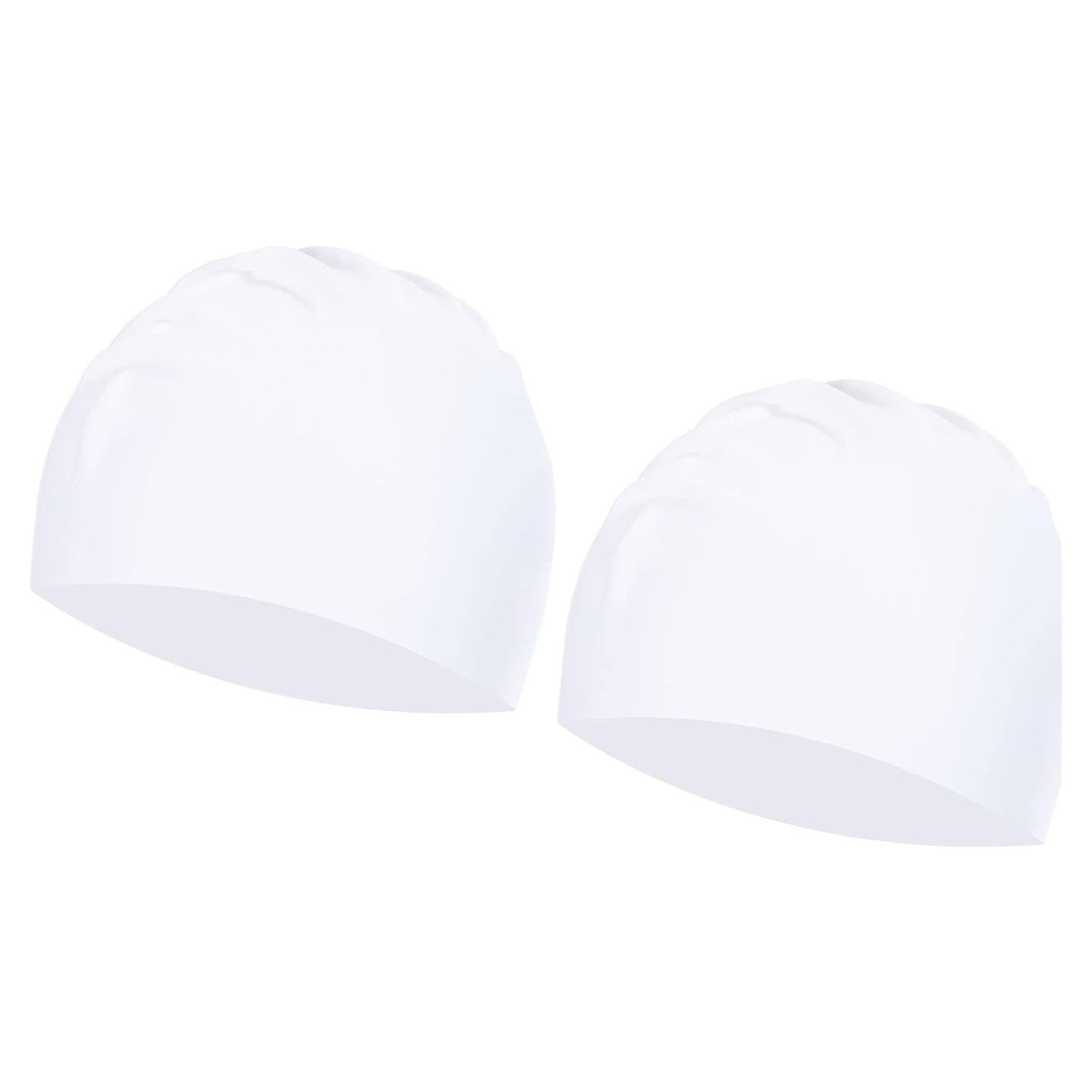 Gorro de Natación de Silicona PATIKIL Unisex Blanco - 2 Piezas