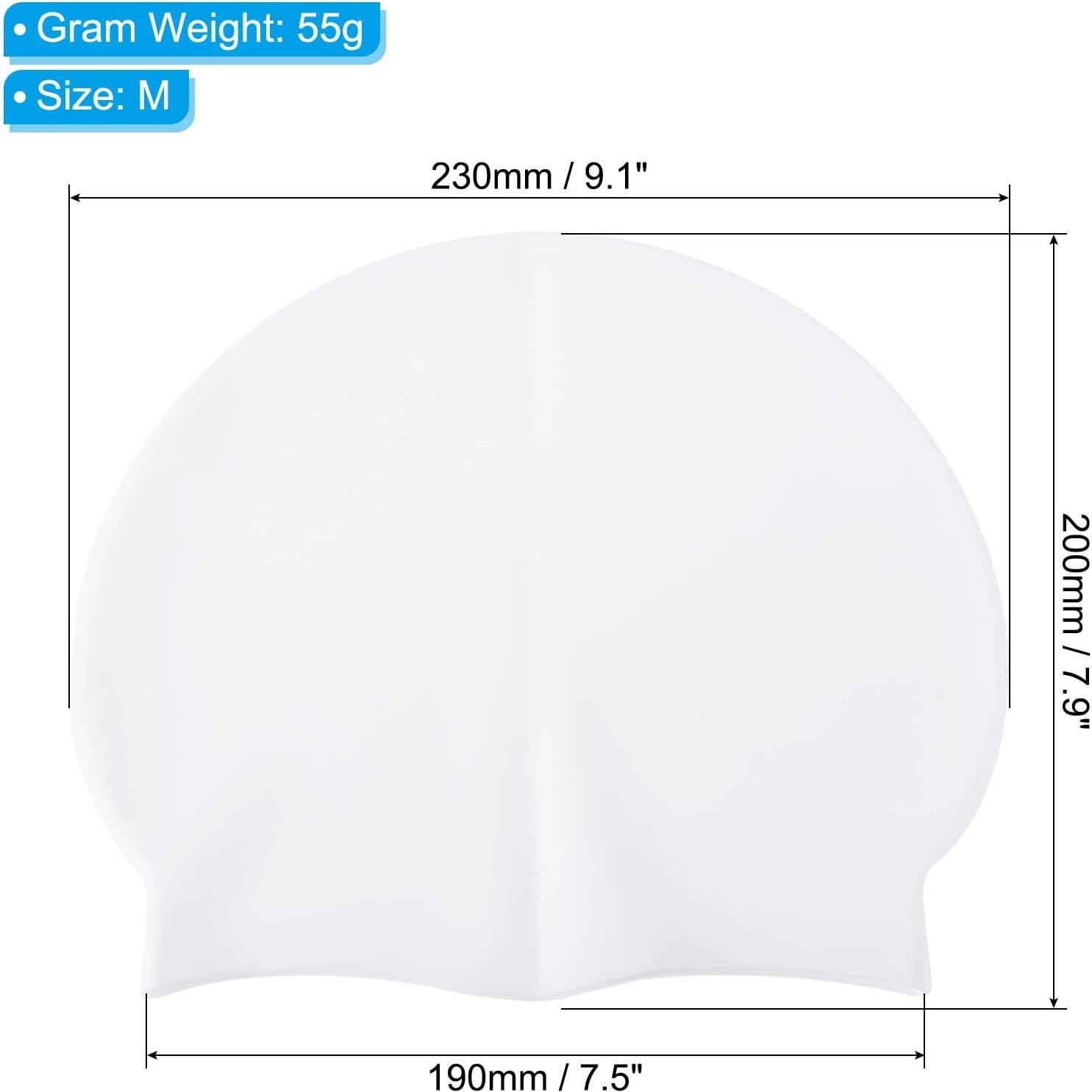Gorro de Natación de Silicona PATIKIL Unisex Blanco - 2 Piezas