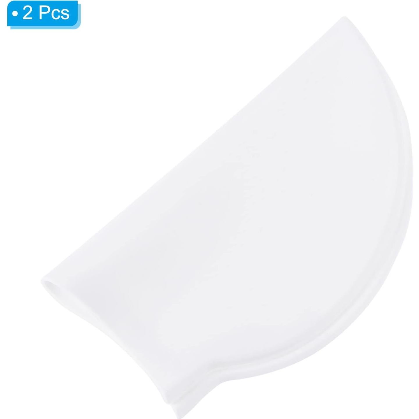 Gorro de Natación de Silicona PATIKIL Unisex Blanco - 2 Piezas
