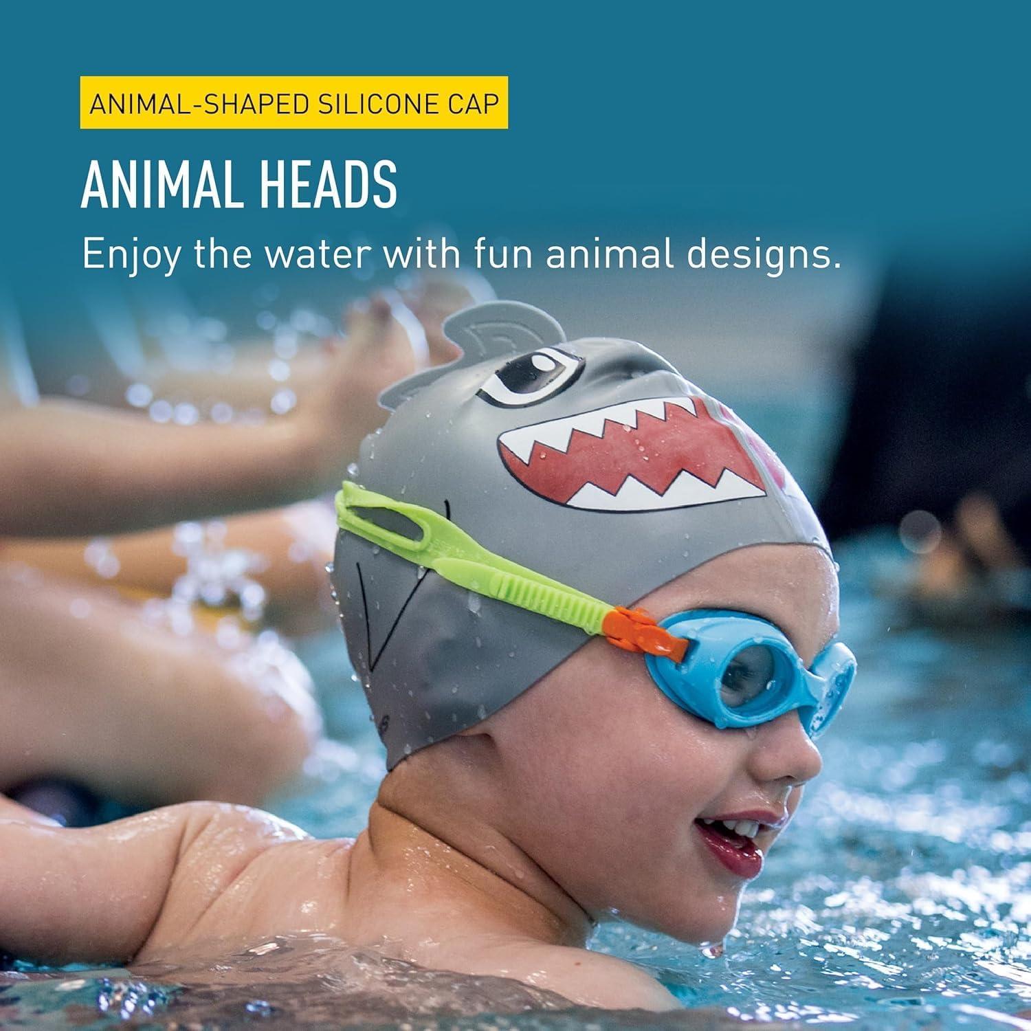 Gorra de Natación Infantil FINIS Cabeza de Tiburón Silicona