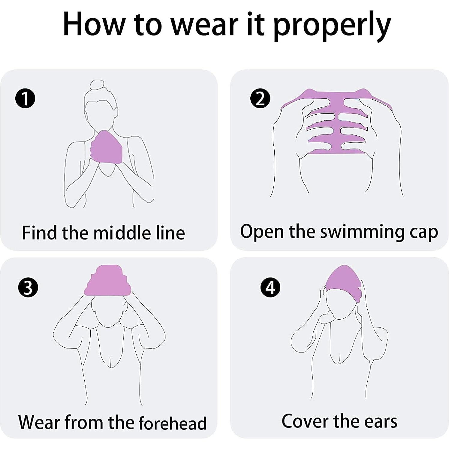 Gorro de natación Moolecole de silicona para cabello largo