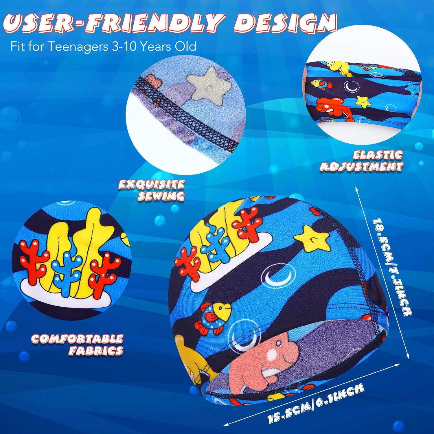 Gorras de Natación Geyoga para Niños 3 Piezas Poliester