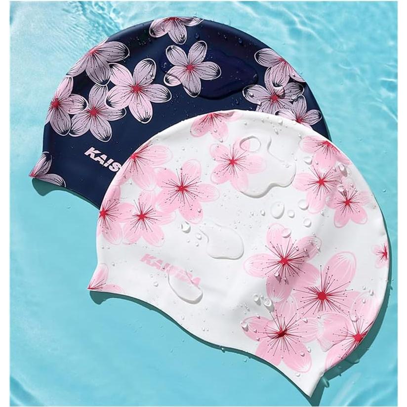 Gorro de natación KAISIDA de silicona para mujeres - Azul