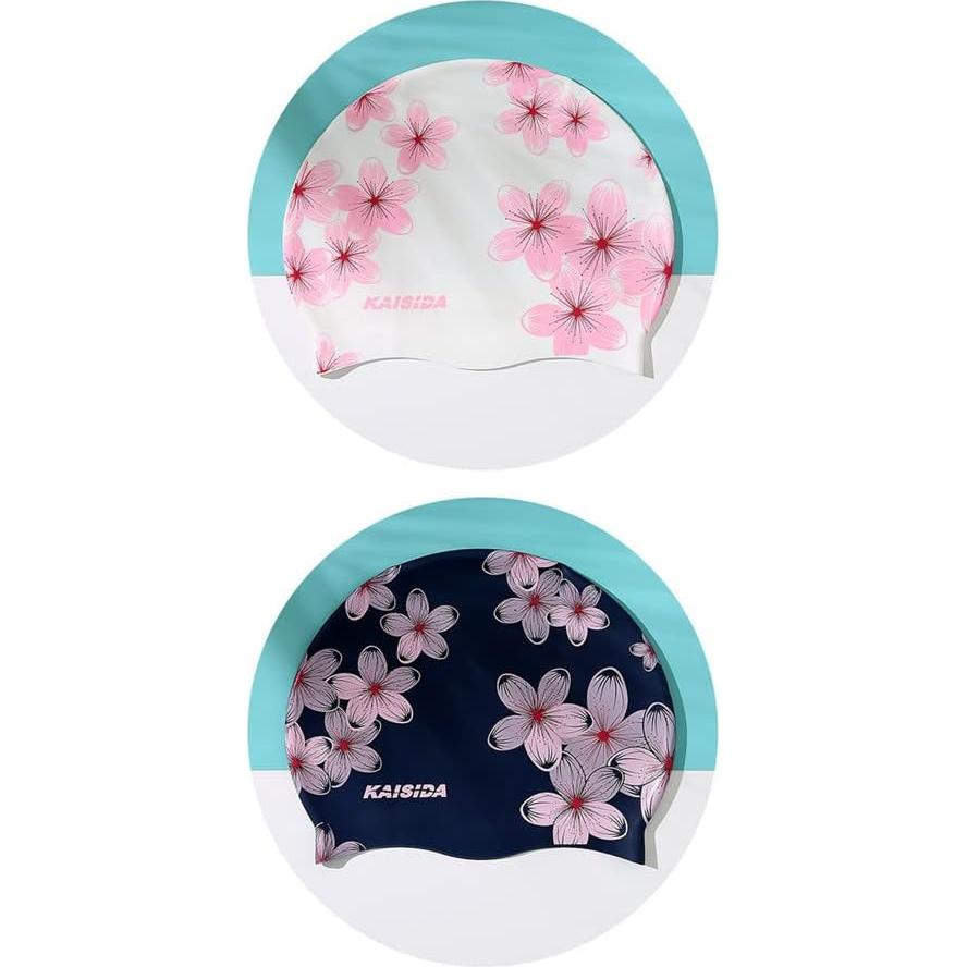 Gorro de natación KAISIDA de silicona para mujeres - Azul