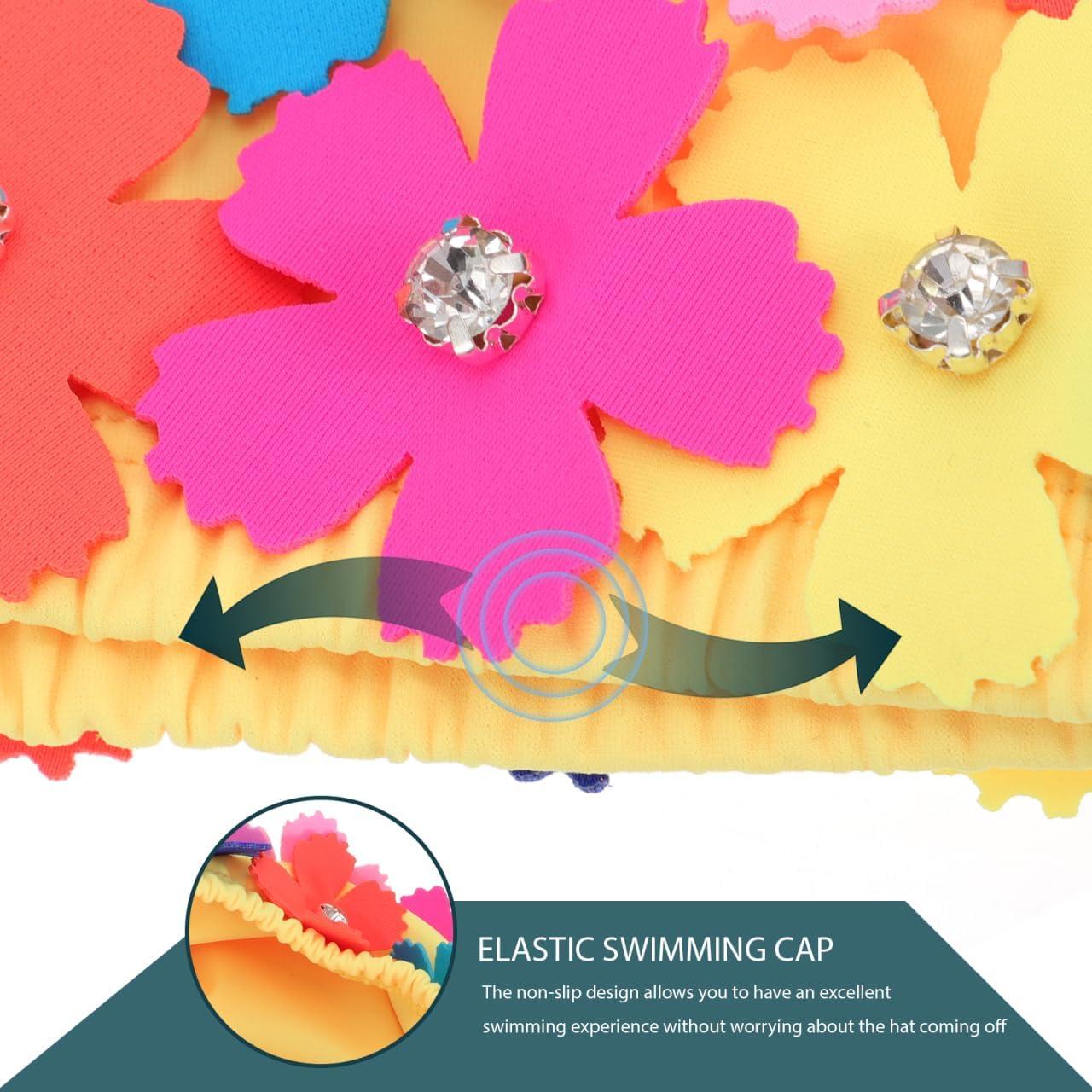 Gorro de Baño Floral Veemoon para Mujeres - Nylon Colorido