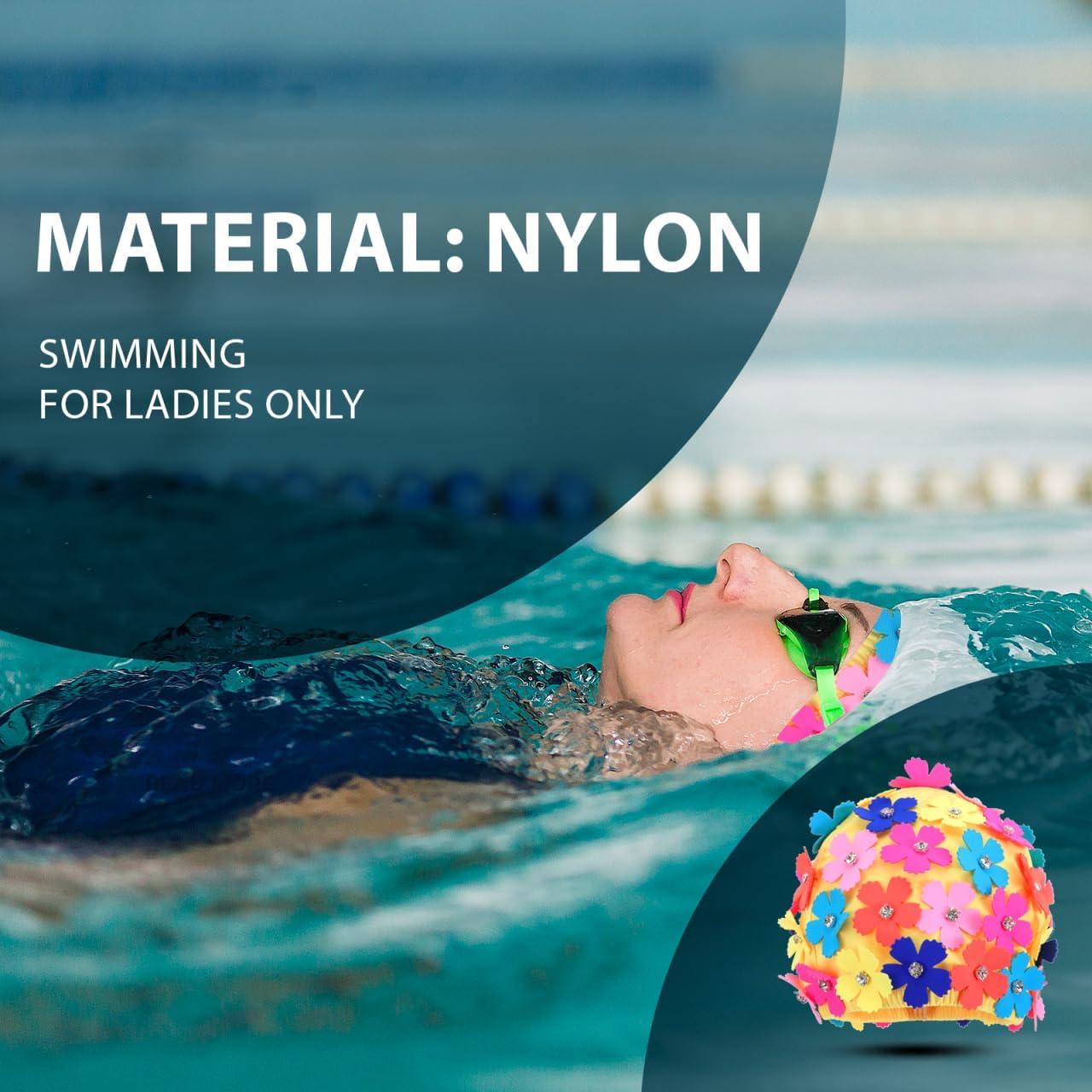 Gorro de Baño Floral Veemoon para Mujeres - Nylon Colorido