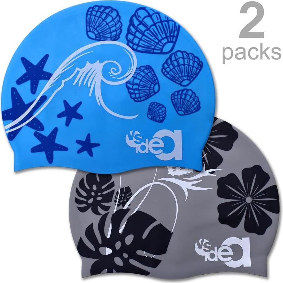 Paquete de 2 Gorras de Silicona Vsidea Unisex para Natación