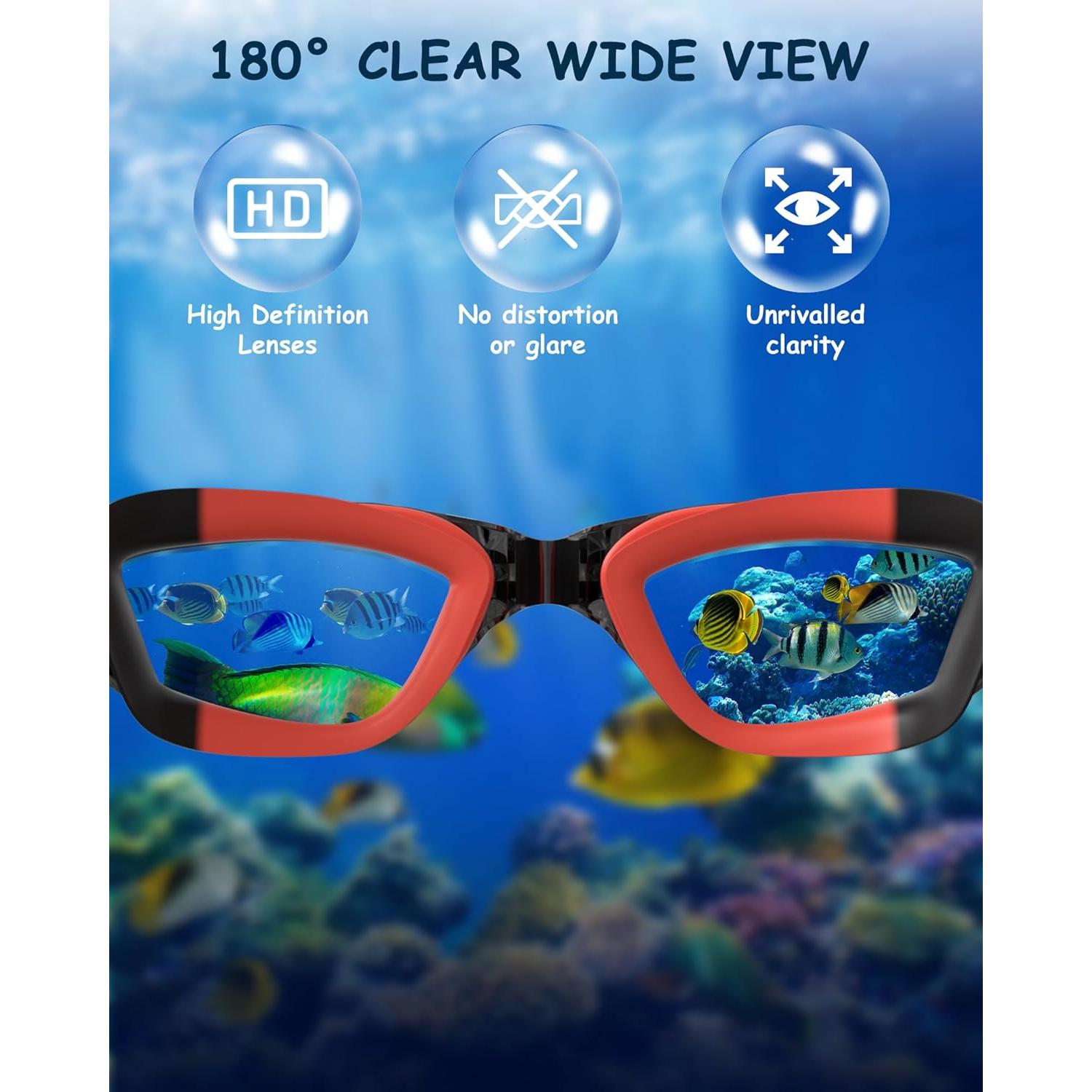 Gafas de natación Hurdilen para niños 3-14 años con gorro