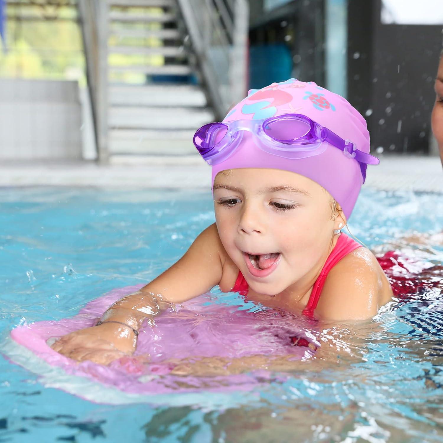 Gorras de Natación Silicona Zhanmai 8 Piezas Unicornio Sirena