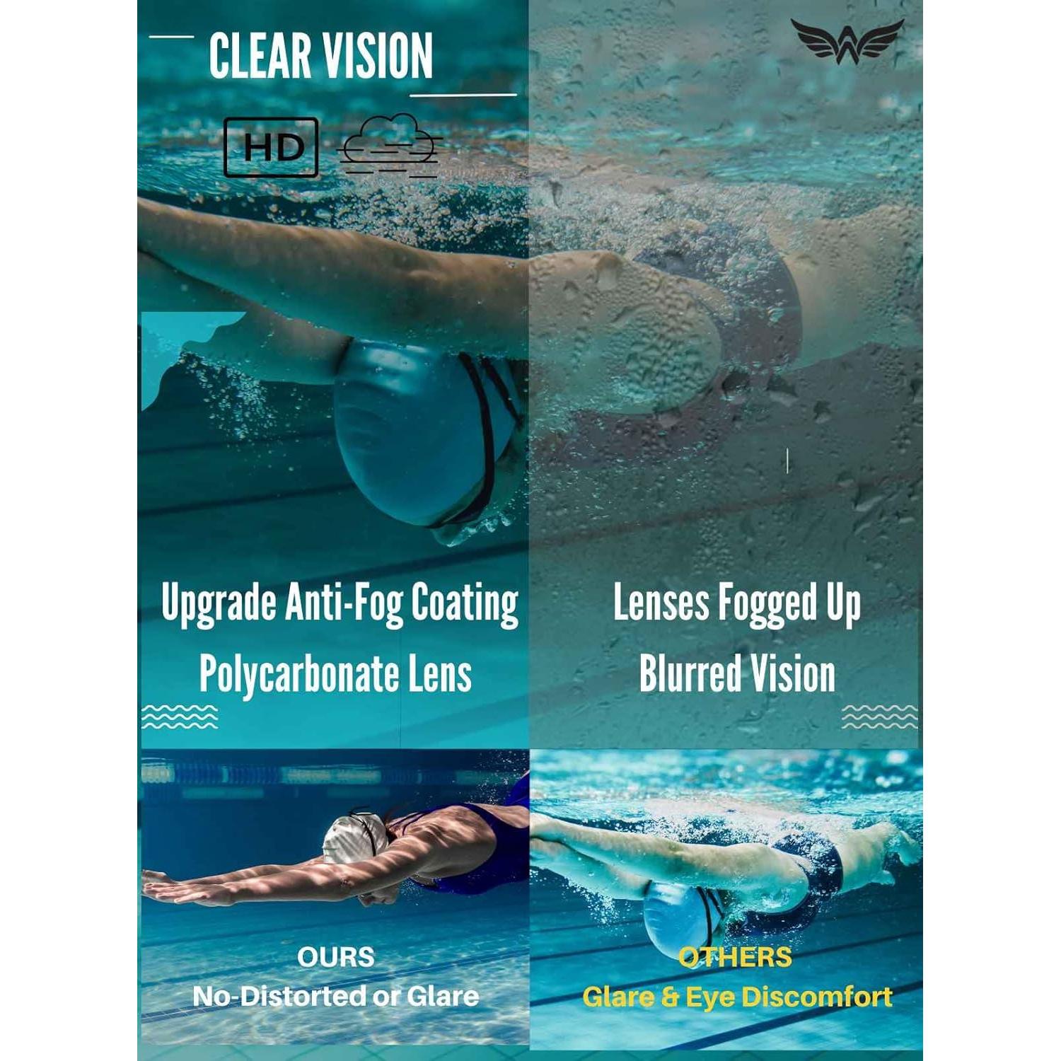 Gafas de natación AzureWings 613-4 HD Anti-Vaho UV