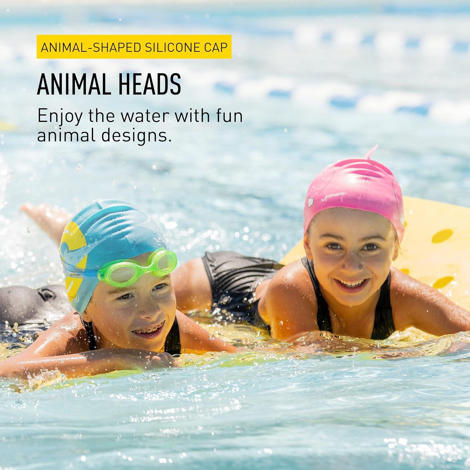 Gorro de natación FINIS Cabezas de animales para niños - Silicona