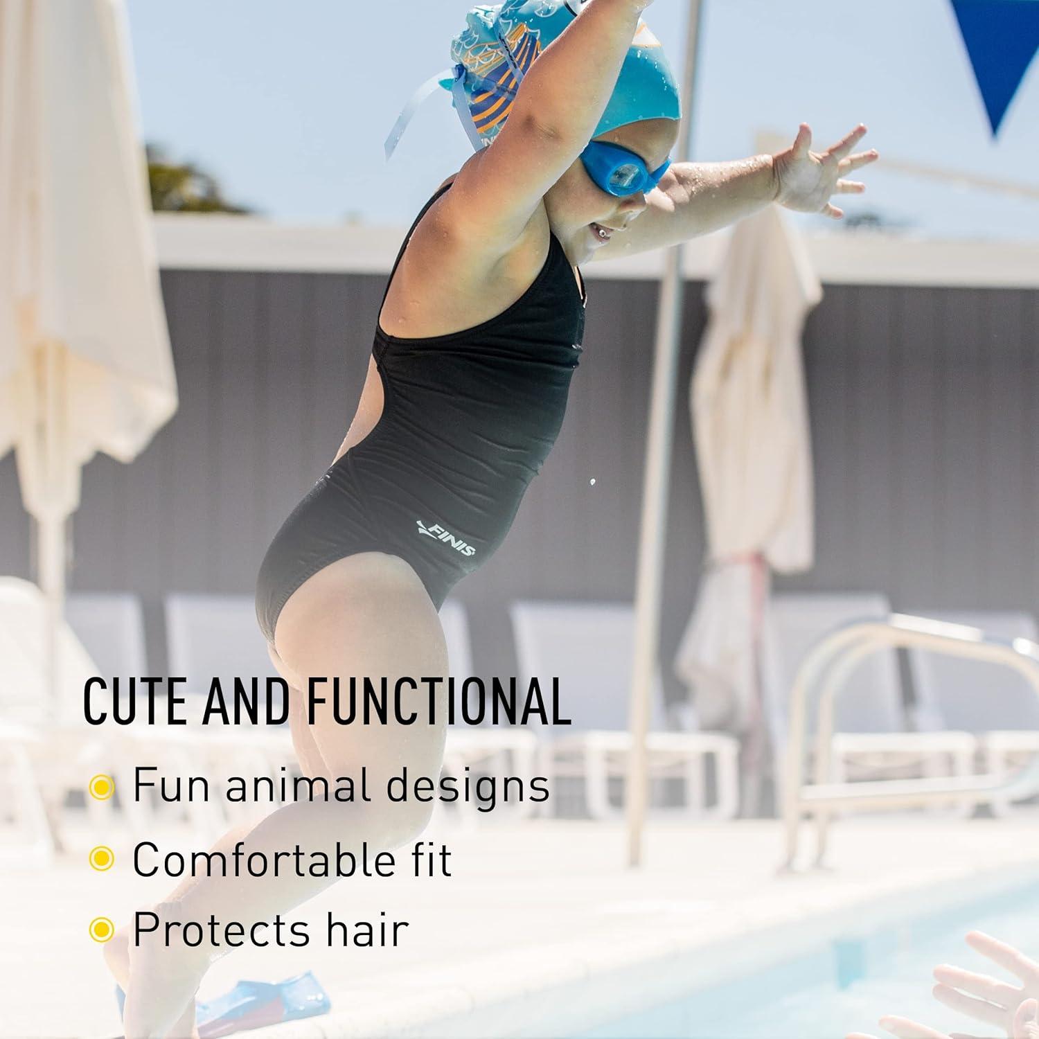 Gorro de natación FINIS Cabezas de animales para niños - Silicona