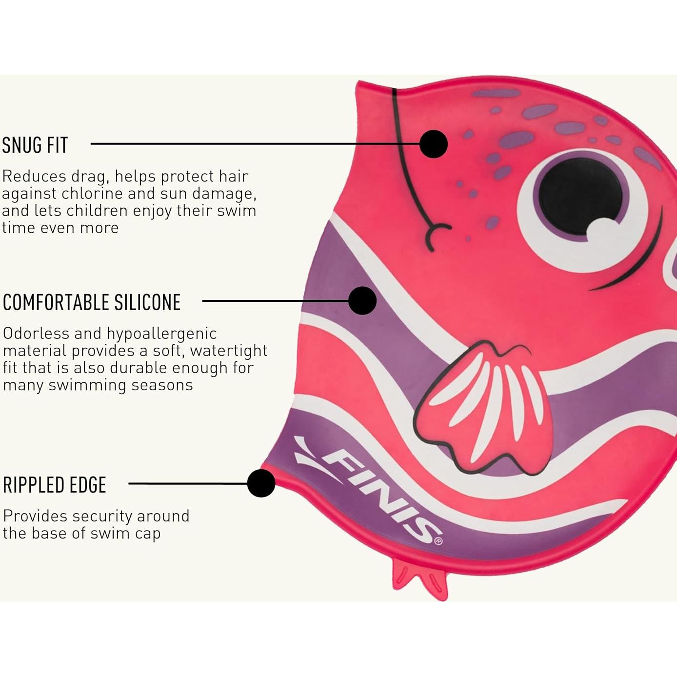Gorro de natación FINIS Cabezas de animales para niños - Silicona