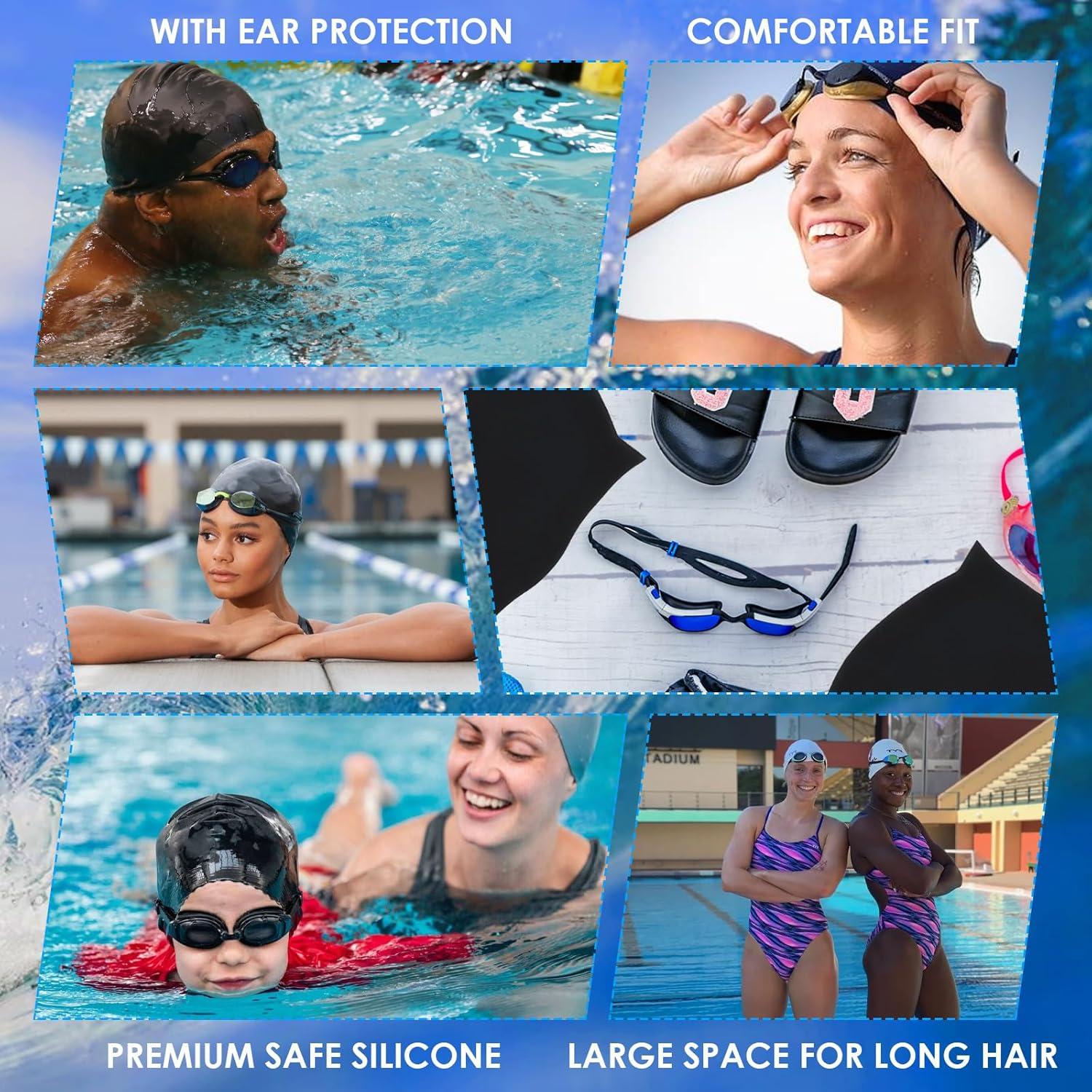 Gorro de Natación Silicona Extra Grande Yuanchu Negro