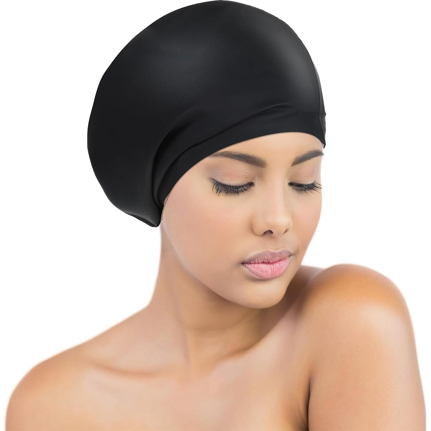 Gorro de Natación Silicona Extra Grande Yuanchu Negro