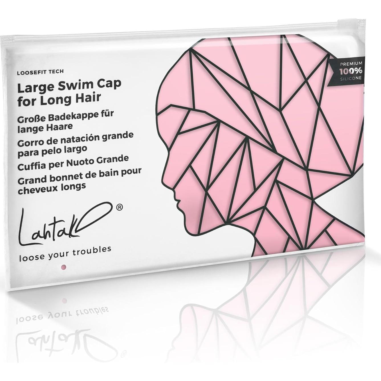 Gorro de natación XXL Lahtak para cabello largo y trenzas - Silicona