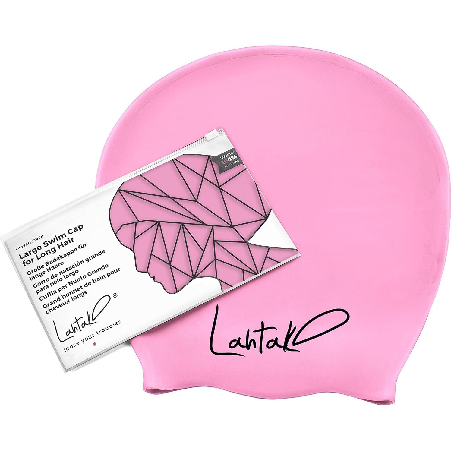 Gorro de natación XXL Lahtak para cabello largo y trenzas - Silicona