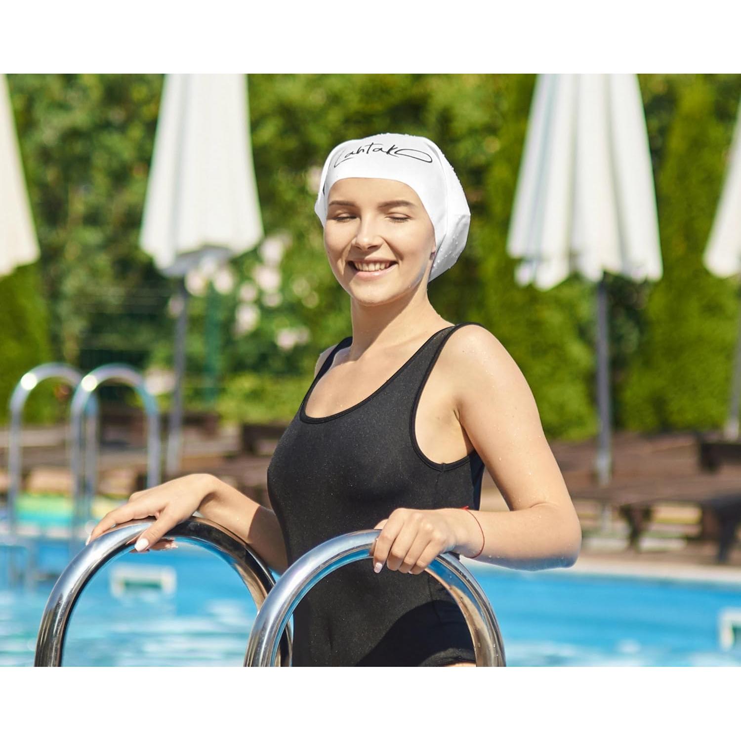 Gorro de natación XXL Lahtak para cabello largo y trenzas - Silicona