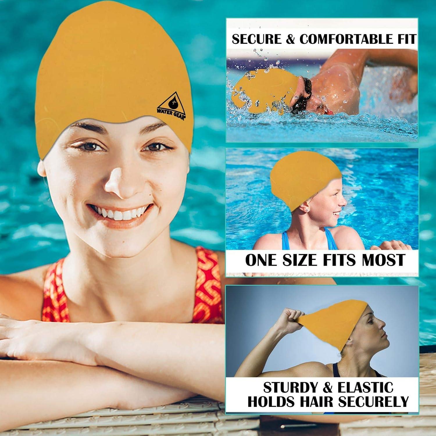 Gorro de Silicona Water Gear Dorado - Unisex para Natación
