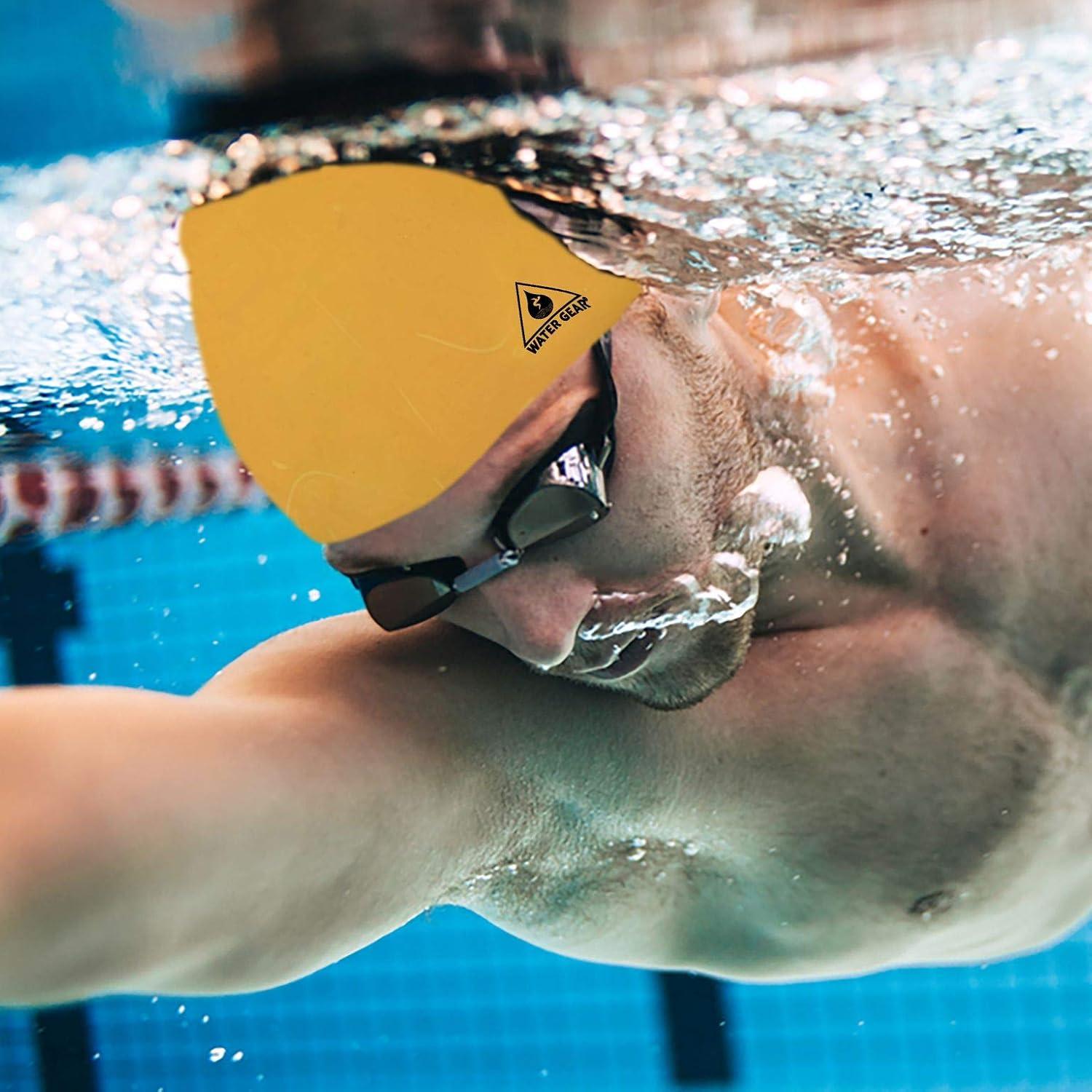 Gorro de Silicona Water Gear Dorado - Unisex para Natación