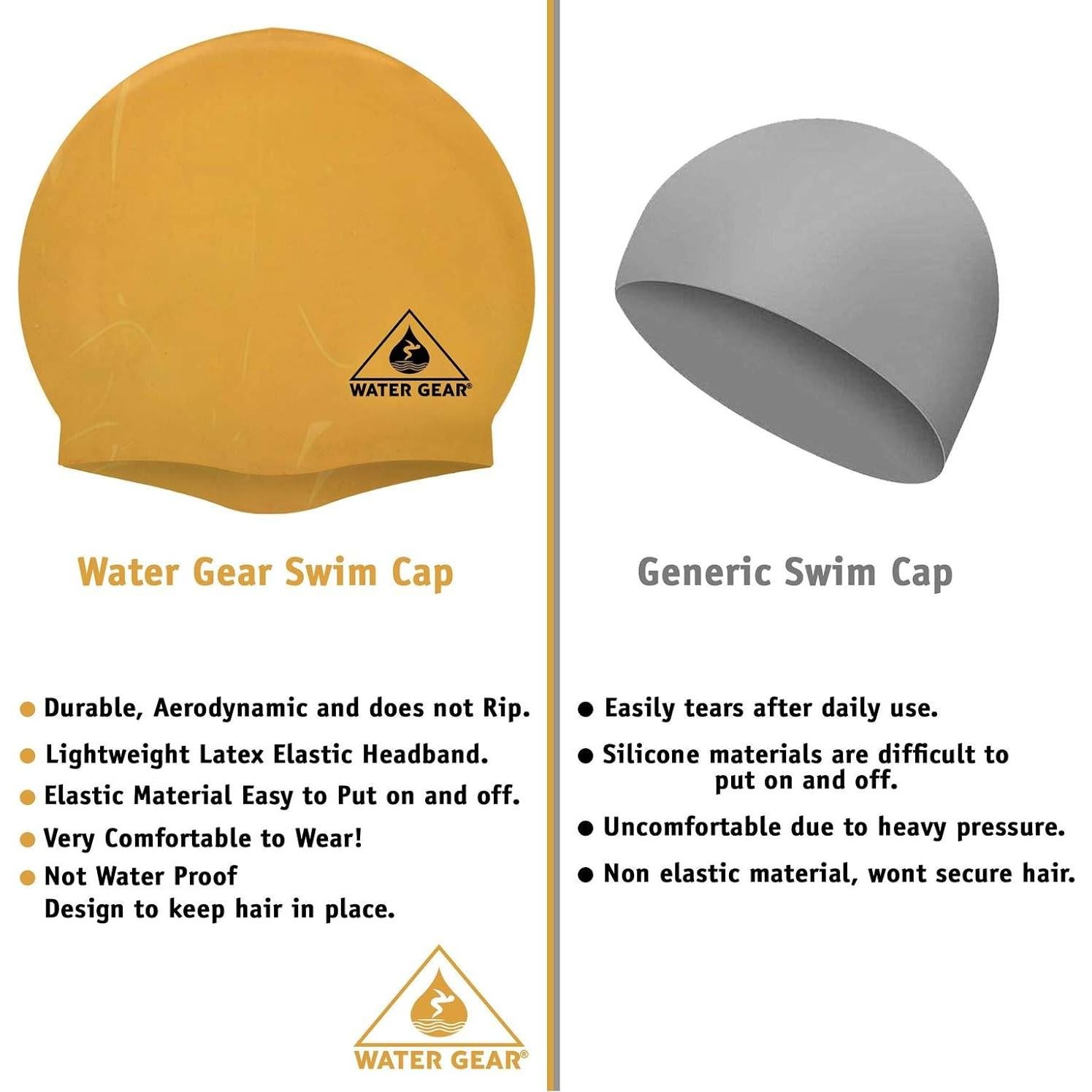 Gorro de Silicona Water Gear Dorado - Unisex para Natación