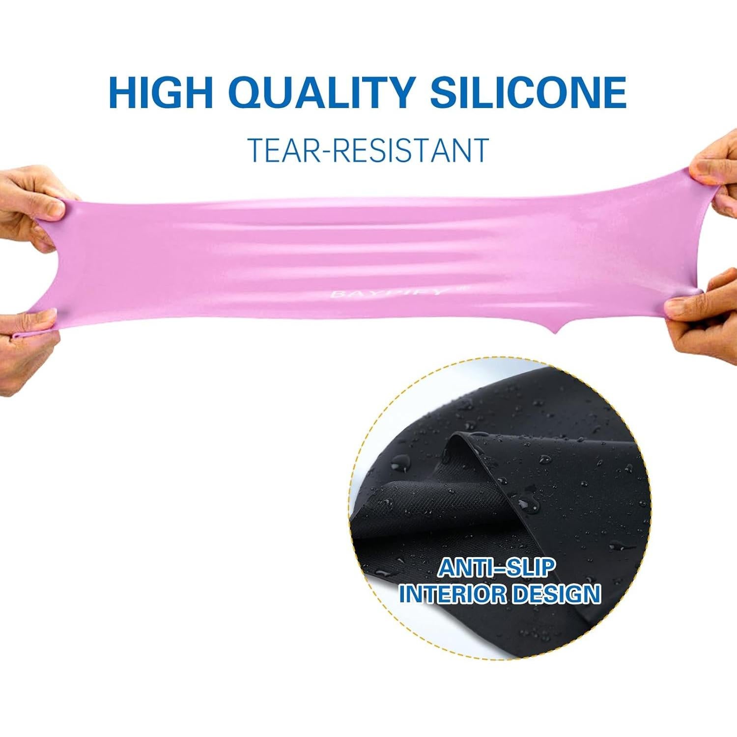 Gorras de Natación para Mujeres Baypify - 2 Piezas Silicona